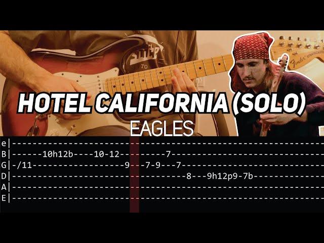 Eagles - Hotel California solo (Guitar lesson with TAB)