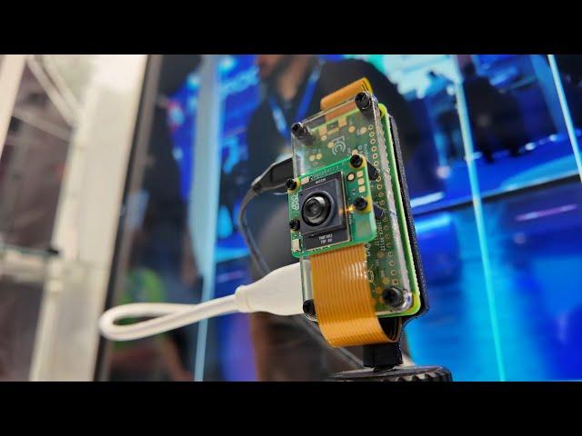 Raspberry Pi AI camera kit, 15.6" monitor, M.2 HAT+ M Key board, reactions by Ronald Vuillemin #ew24