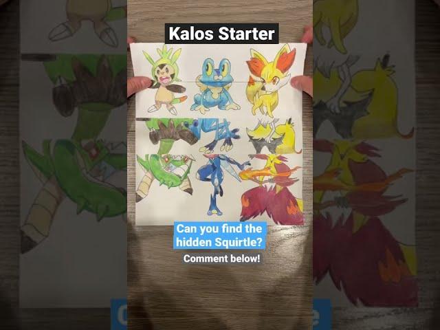 Kalos Starter Evolutions- Can you find the hidden Squirtle? #pokemon #pokemonstarters #shorts