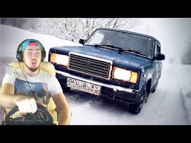 ЗИМНИЙ ДРИФТ на ВАЗ 2107 - City Car Driving с РУЛЕМ