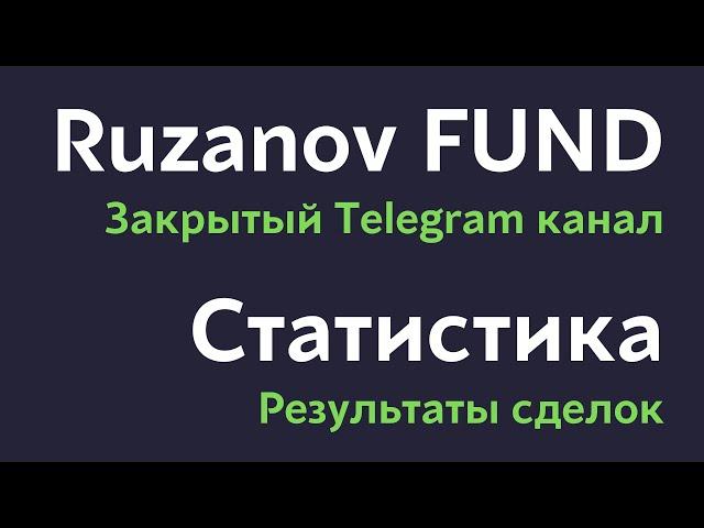 Статистика сделок закрытого канала за 180 дней | Мои сделки в режиме Online на канале Ruzanov FUND