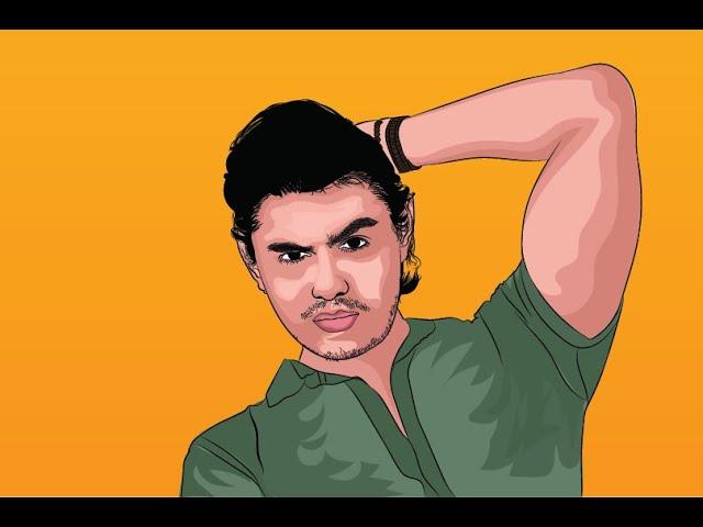 Easy Vector Art Tutorial:Cartoon Portrait Illustration I Illustrator I Vector Speed Drawing Tutorial