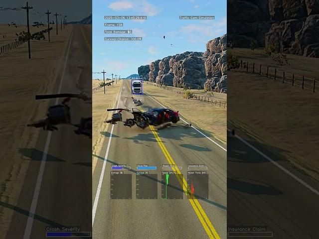 10 minutes ago!  Realistic Highway Car Crashes Analysis #279 #drift #racing #BeamNGSimulation