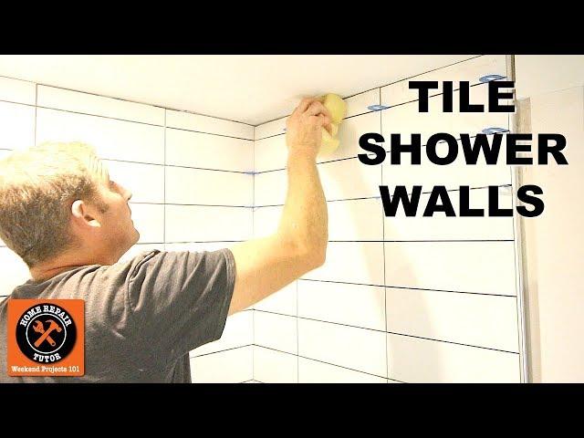 How to Tile a Shower Wall...Stacked Subway Tile Tips -- by Home Repair Tutor