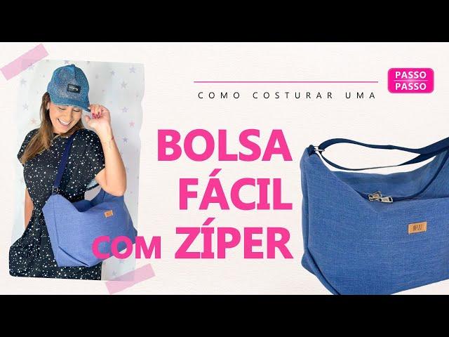 COSTURANDO Passo a Passo uma Bolsa FÁCIL com Zíper - Aula ao Vivo