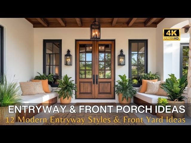 Modern Entryway & Front Porch Design: 12 Architectural Styles with Beautiful Front Yard Landscaping