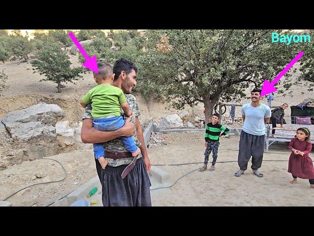 Repairing the roof of Jahanbakhsh's house for a winter full of blizzards