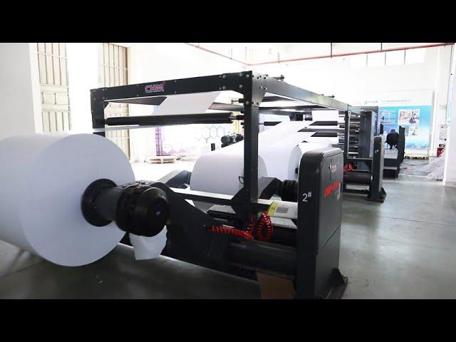 CHM -1700II High Speed Paper sheeter cutting 4 rolls 64gsm coated paper at the same time 203cuts/min