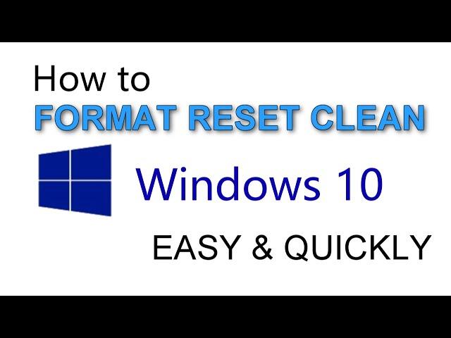 How to FORMAT YOUR PC WITHOUT SOFTWAREReset your Windows 10 and make it like New AGAIN