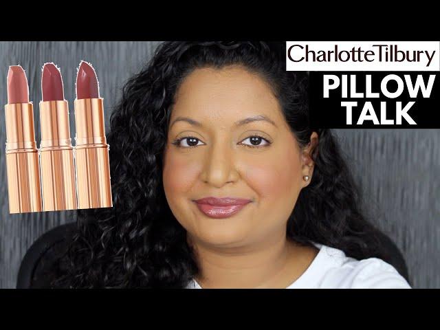 Charlotte Tilbury Pillow Talk Lipstick Swatches Original, Medium and Intense