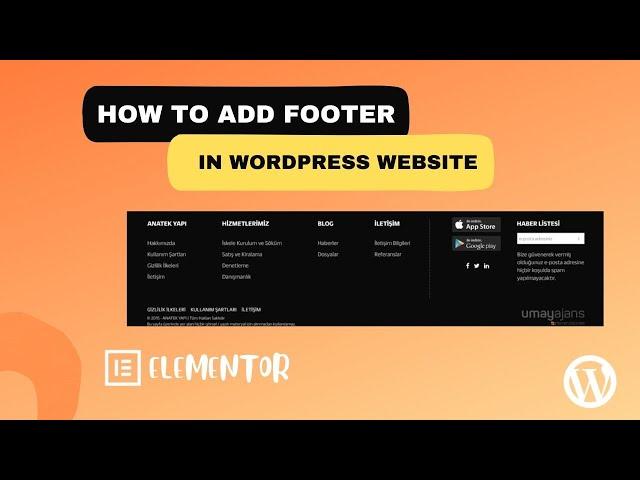 How To Create Footer In Wordpress Website With Elementor 2023 | Elementor Footer Tutorial |