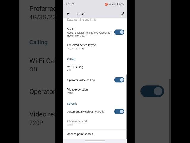 Operator Video Calling settings || realme mobile || #shorts #videocalling