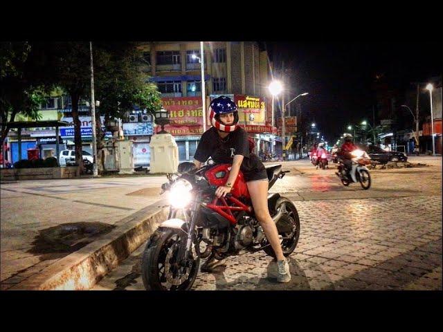 Ducati monster cafe racer  into the night !!!