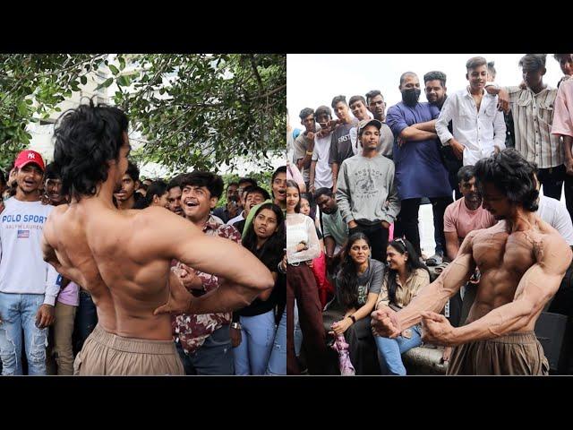 Bodybuilder walk shirtless in public in India || crazy reaction  ||