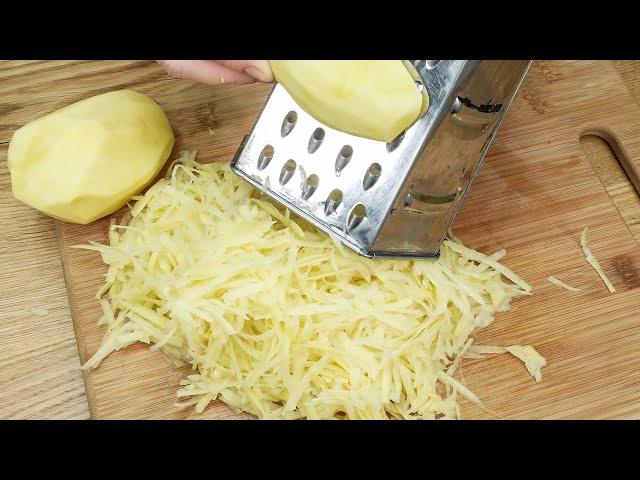 Just grate 3 potatoes, add 3 eggs. Delicious potato recipe. Cheap and easy