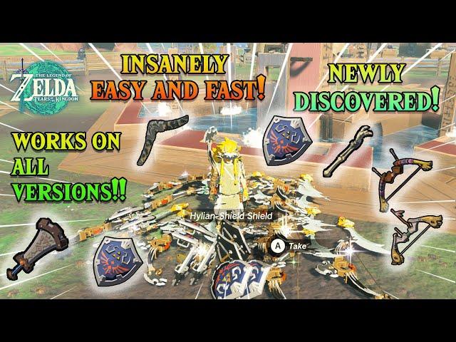NEW EASIEST and FASTEST WEAPON/BOW/SHIELD  DUPLICATION glitch in 1.2.1 | TEARS OF THE KINGDOM