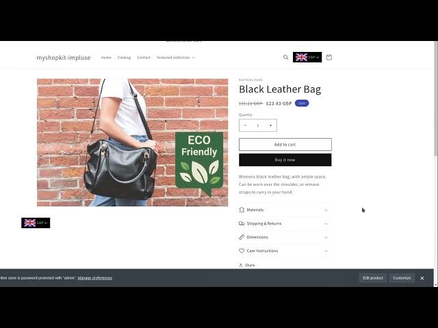 Currency Converter app for Impulse Shopify theme