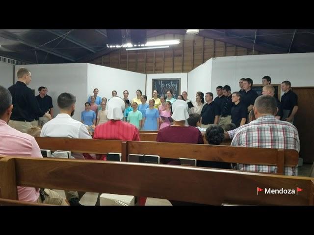 Kleinde Gemeinde Mennonites singing at a Conservative Mennonite church