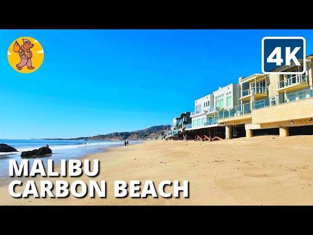 Carbon Beach Walking Tour Malibu CA | {4k}  Binaural Sound