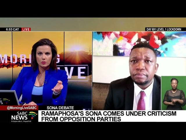 Ramaphosa's SONA comes under criticism from opposition parties: Matlala Setlhalogile