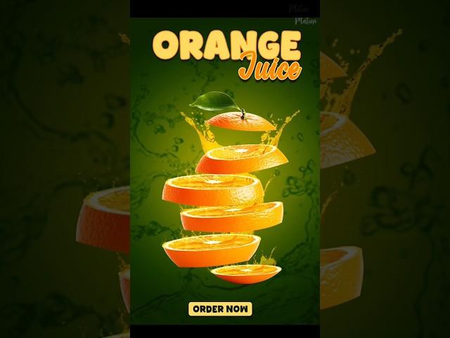 Quick Orange Juice Flyer Design in Photoshop! #shorts  #poster #ad #graphicdesign