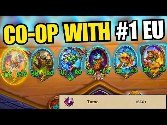 CO-OP with #1 EU - TUME | HANDBUFF Murloc build | Season 8 | Hearthstone Battlegrounds