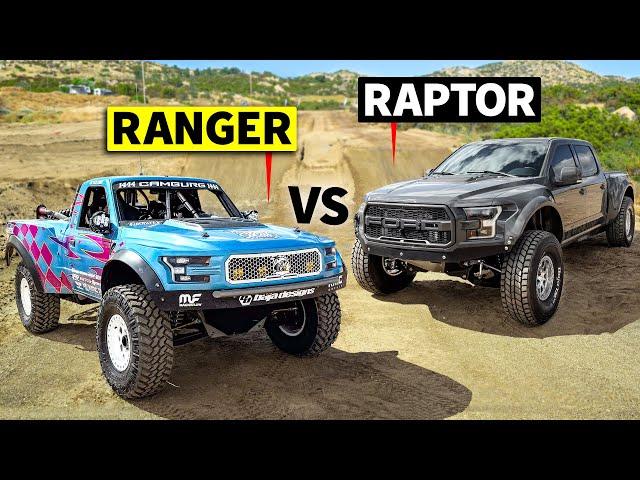 Battle of the @Kibbetech Builds! 1250hp Twin Turbo V8 Raptor vs Ranger Edge in Dirt Drag Racing