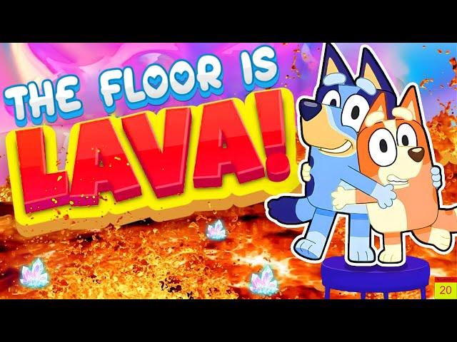 Bluey Floor Is The Lava  | Bluey Brain Breaks - Danny Go! | Just Dance & Freeze Dance | GoNoodle