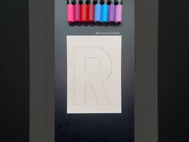 “R” with gradient Technique!🩷 #poscamarkers #drawing #art #shorts #painting  #trending