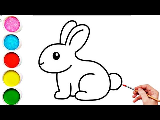 Cute Rabbit Drawing, Painting & Coloring For Kids and Toddlers_ Kids Art