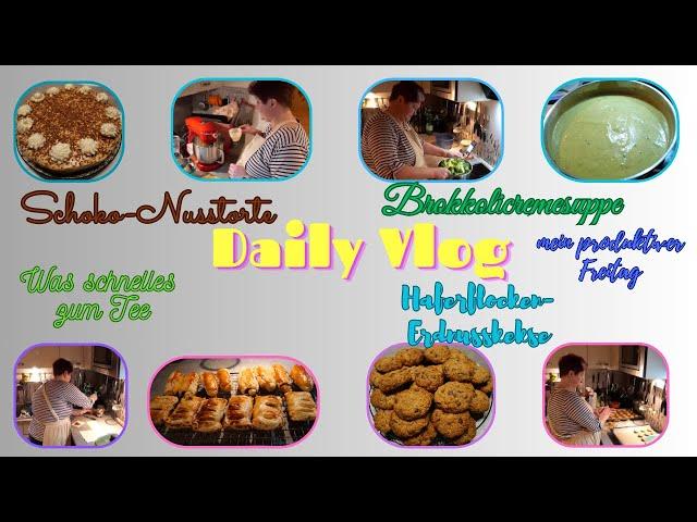 Daily Vlog / Schoko-Nusstorte / Brokkolicremesuppe / Meine  Haferflockenkekse / Haushalt / Mein Tag