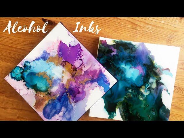 Tutorial : Alcohol Ink Painting mounted on to Canvas