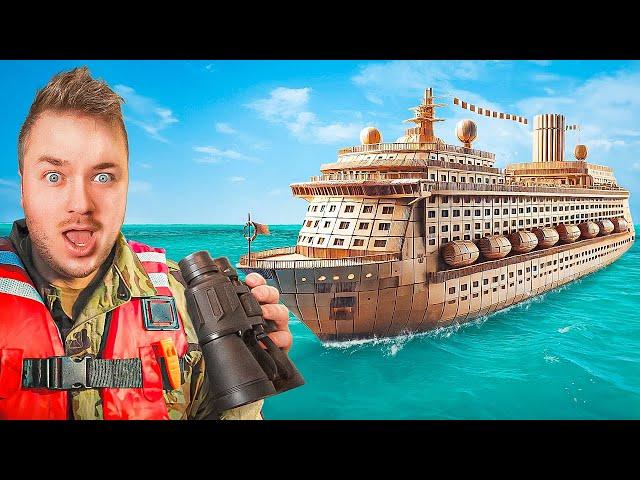 SURVIVING 24 Hours IN 7 INSANE BOX FORT BOATS! Floating Box Fort City & 3AM Monster Hunting!