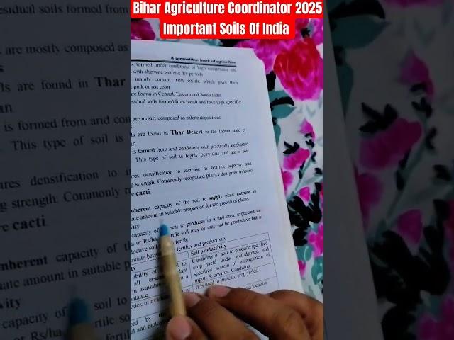 Soils Of India Important For Bihar Agriculture Coordinator 2025  #shorts #agriculture #exam  #bpsc