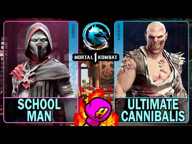 MK1 School Man (ERMAC) VS Ultimate Cannibalis (BARAKA)Mortal Kombat 14K 60ᶠᵖˢ