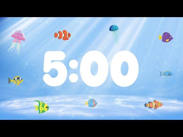 5 Minute Countdown Timer for Kids with Alarm and Fun Music | Under the Sea 