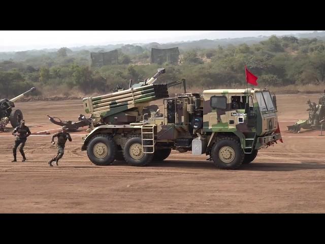 Indian Army 122 mm 'Upgraded' Grad Multi Barrel Rocket Launcher Firing at Devlali Range