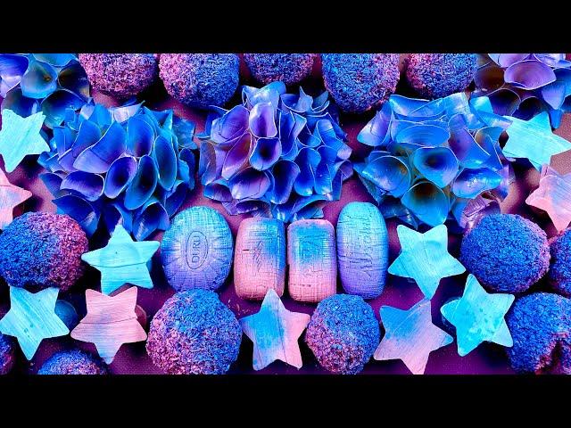 ASMR Soap boxes with glitter  Crushing soap balls  Carving soap cubes  Relaxing Sounds !