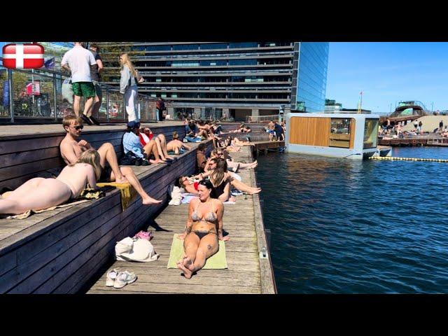 Kalvebod Brygge Harbour Bath Beach | Copenhagen Denmark, 4K Beach Walk, Bikini Beach, 12 May 2024