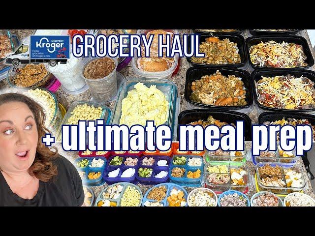 ULTIMATE MEAL PREP + Kroger Grocery Haul (prepping nutritious meals for a family road trip!)