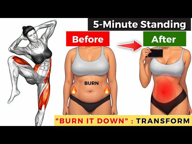 5 -Minute Standing MORNING Workout  LOSE WEIGHT AND BELLY FAT  | 7 Day Challenge