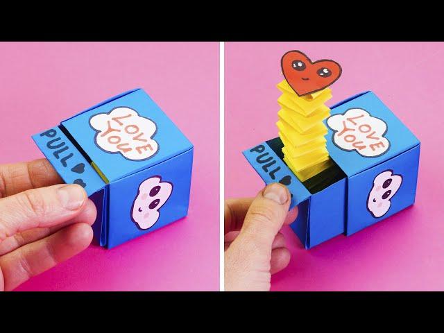 Origami SURPRISE BOX. Handmade Gift box tutorial. Paper Greetings Card DIY