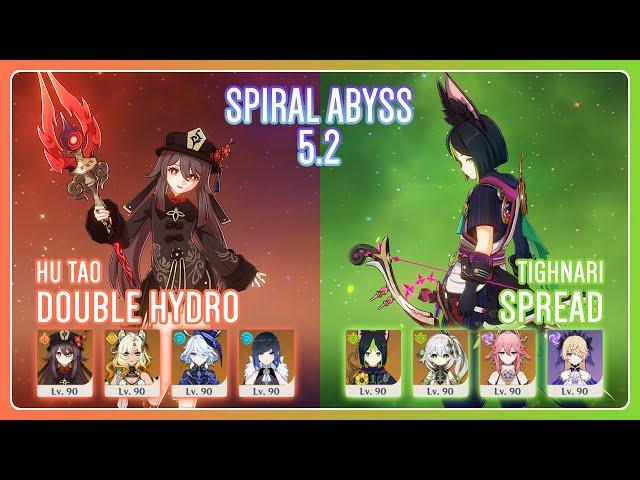 C1 Hu Tao Double Hydro & C0 Tighnari Spread | NEW Spiral Abyss 5.2 | Genshin Impact