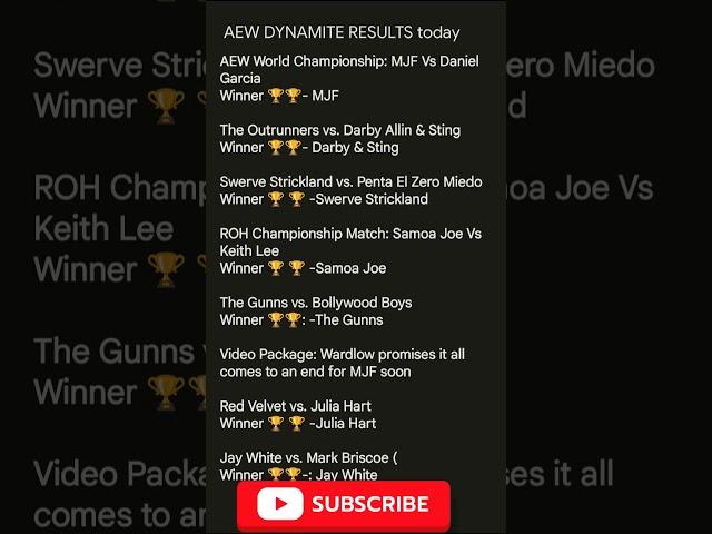 AEW DYNAMITE RESULTS #aewdynamite #thesting