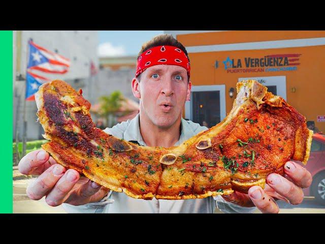 Record Breaking Pork Chops!! Street Food Marathon in Puerto Rico!!