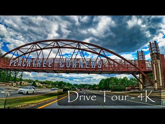 Driving Throughout Peachtree Corners, GA - Atlanta Suburb Tour - 4K