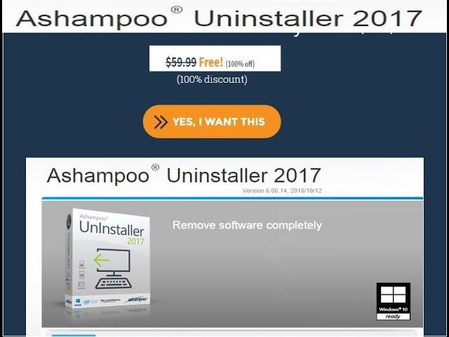 Free Ashampoo UnInstaller 2017 [for PC] (100%discount)