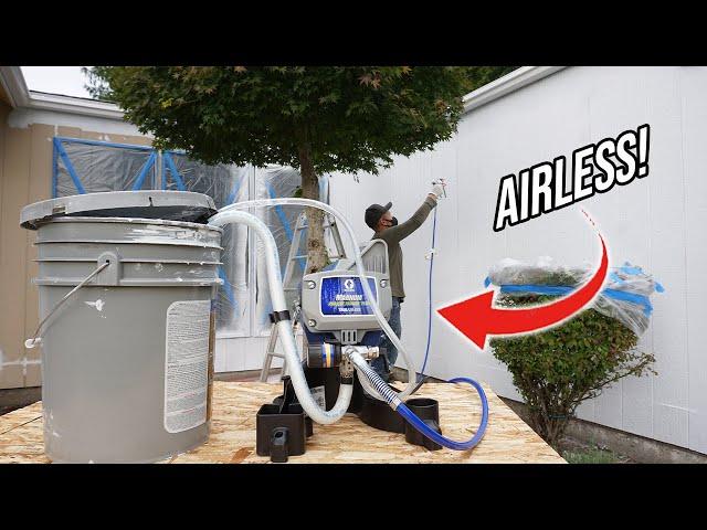 My First Time Using The Graco Airless Paint Sprayer Outside My House | DIY For Beginners!