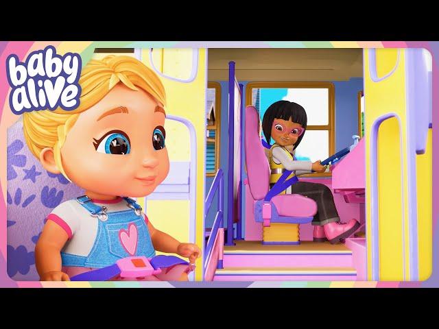 The Babies Ride On The Back To School Bus!   BRAND NEW Baby Alive Season 4