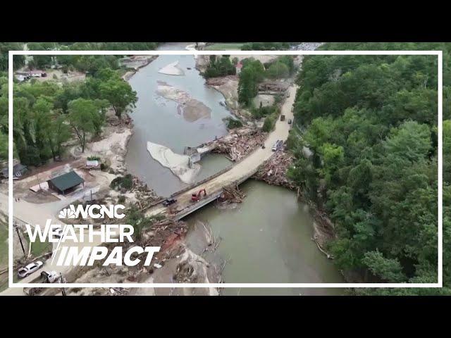 Drone footage of Helene devastation at Lake Lure, NC